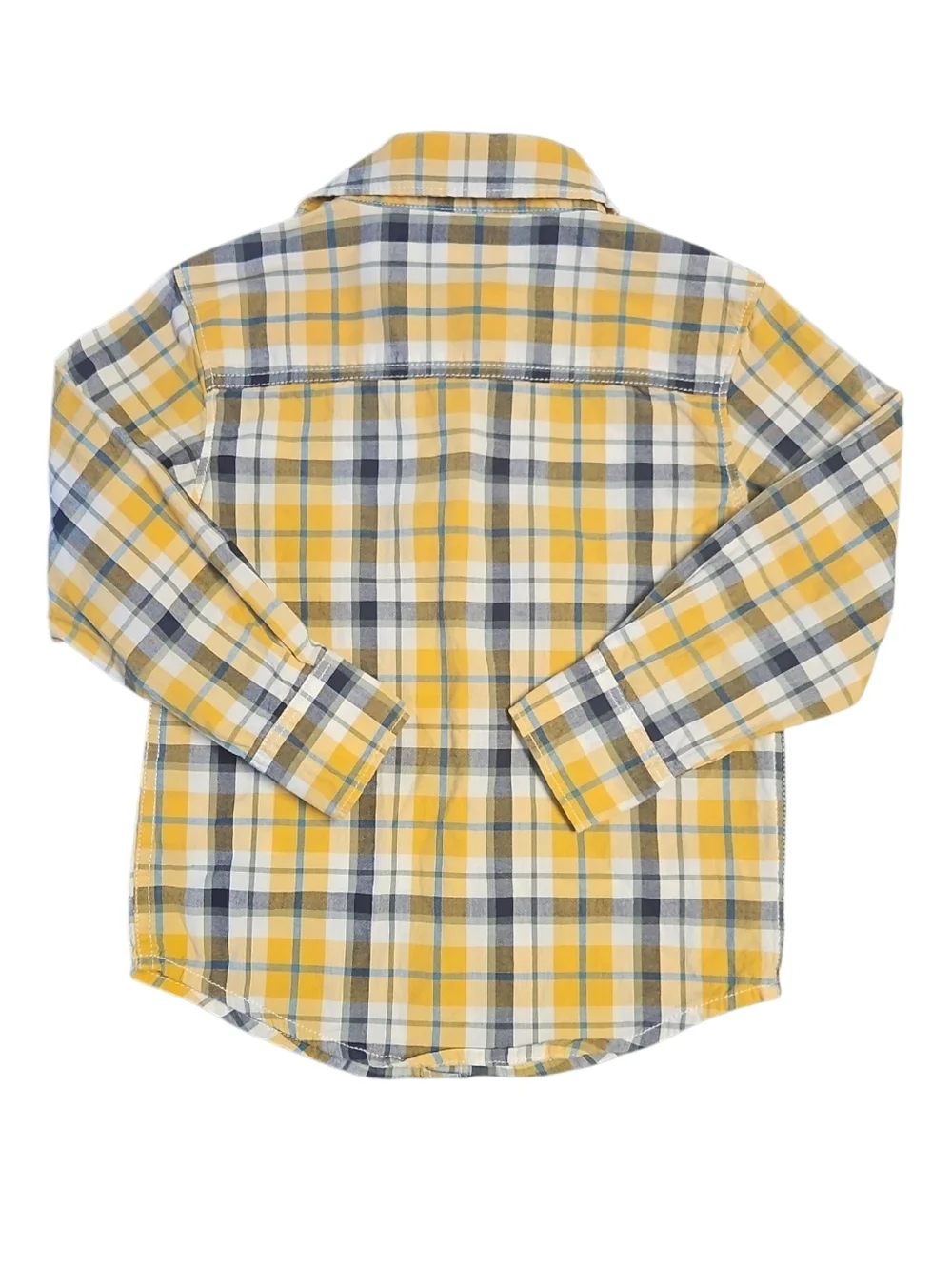 Carter's Yellow and Navy Plaid Button-Down Shirt Size 4T
